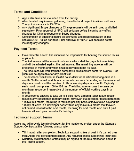 Terms and Conditions Sample