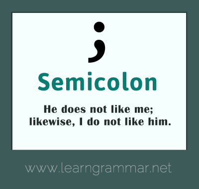 Punctuation - semicolon usage