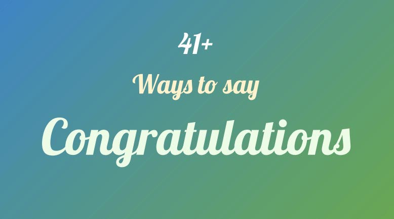 Ways to say congratulations